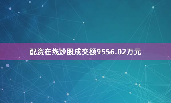 配资在线炒股成交额9556.02万元